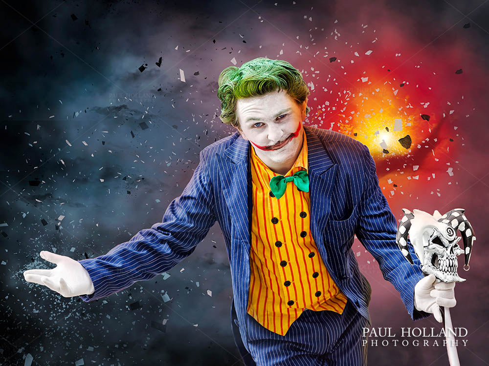 Image of DC Comics Joker with digital fantasy art created by Paul Holland