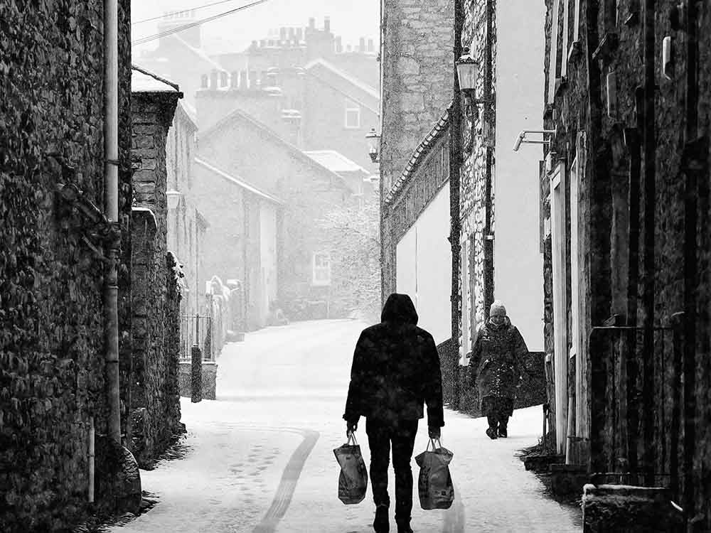 Uphill In The Snow, Kendal, Cumbria, Fine Art Print