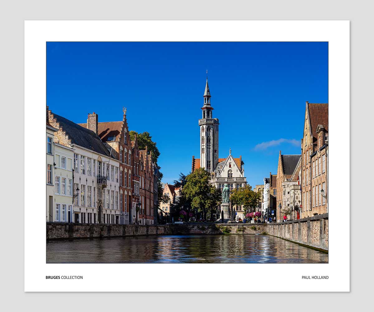 Canal at Jan van Eyck Square, Bruges, Fine Art print