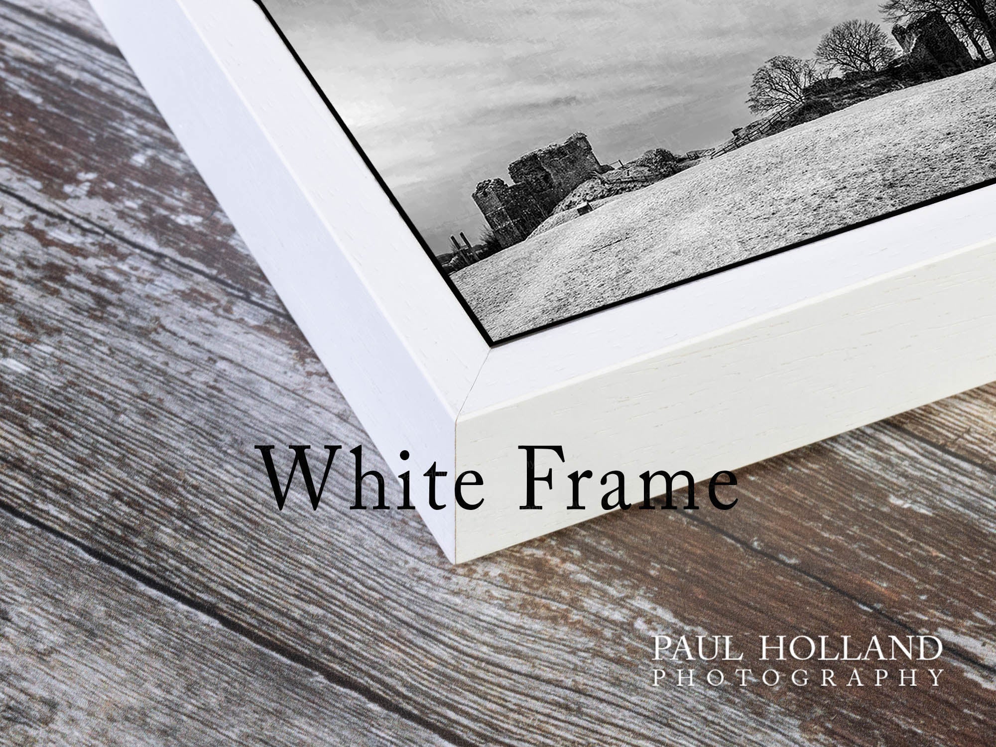 Snow at Kendal Castle - Black and White Wall Canvas