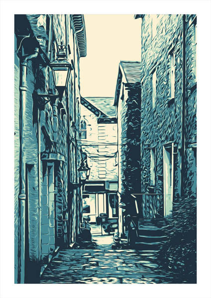 Old Police Office Yard Kendal Graphic Art Print