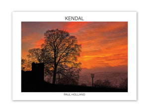Kendal Castle Sunset A5 Postcard
