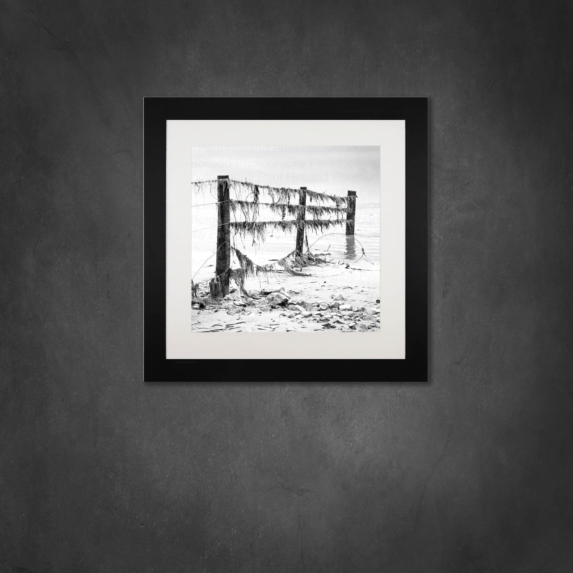 Old Fence: A Black and White Photo Print in a Frame