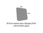 Load image into Gallery viewer, Set of 4 Lake District Drinks Coasters (white background) with Coaster Stand
