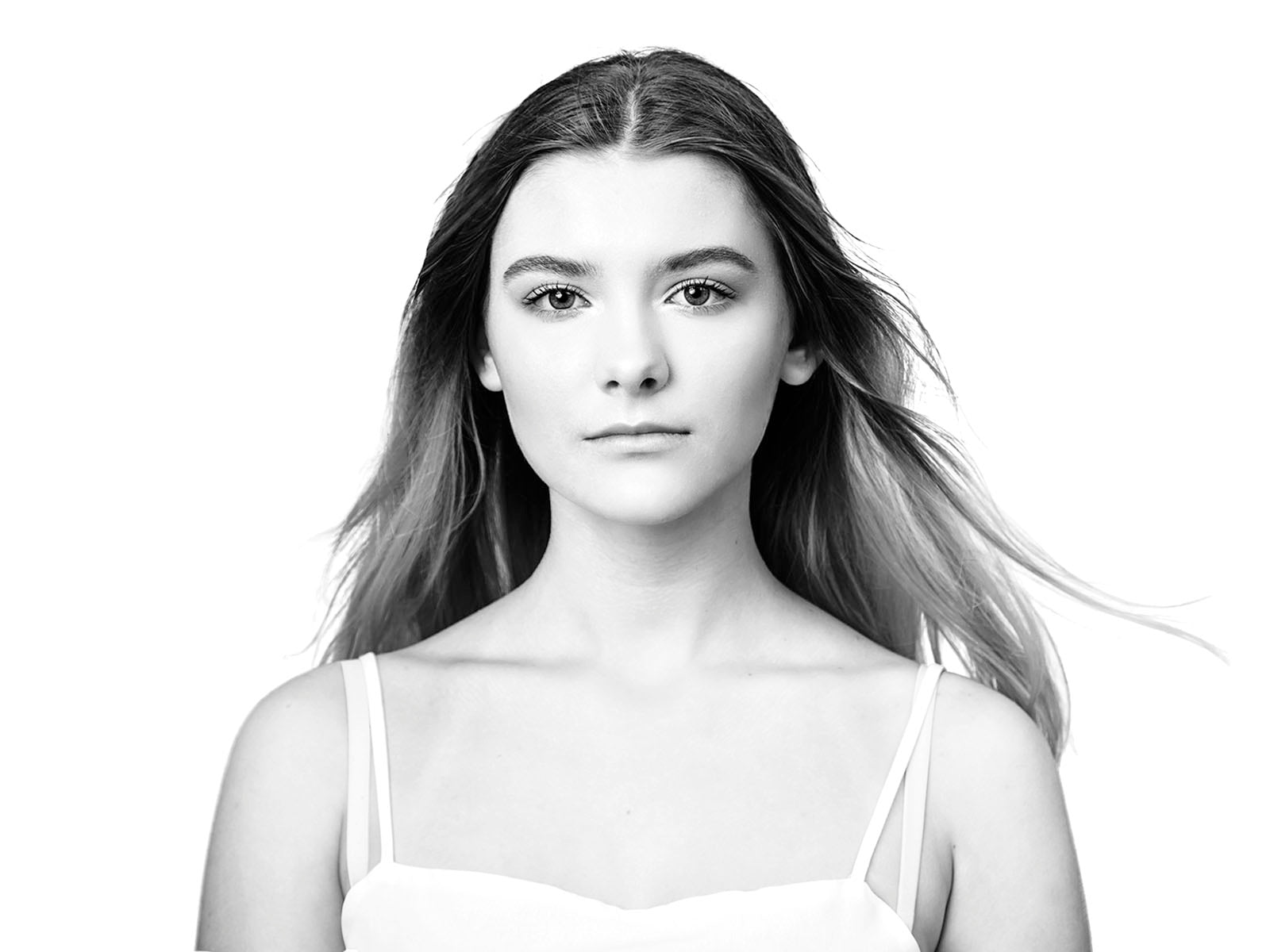 The monochrome image accompanying this product shows a young woman, photographed in the studio by Paul Holland