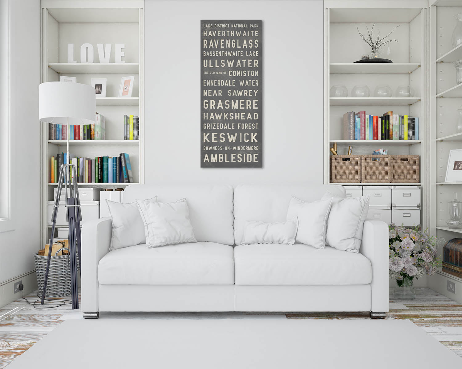 Lake District Sign - Bus Scroll Wall Canvas