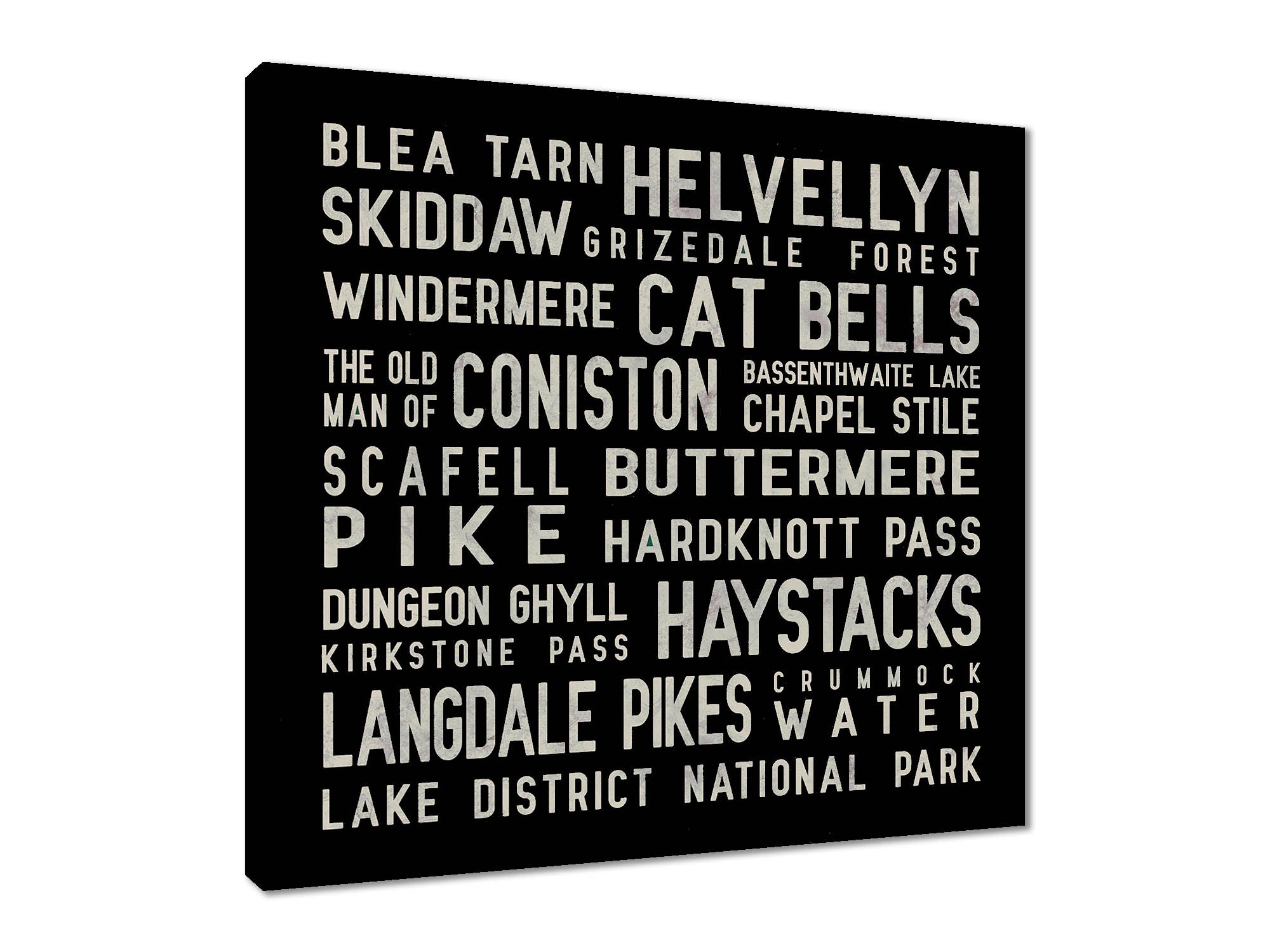 Lake District Place Names Canvas.