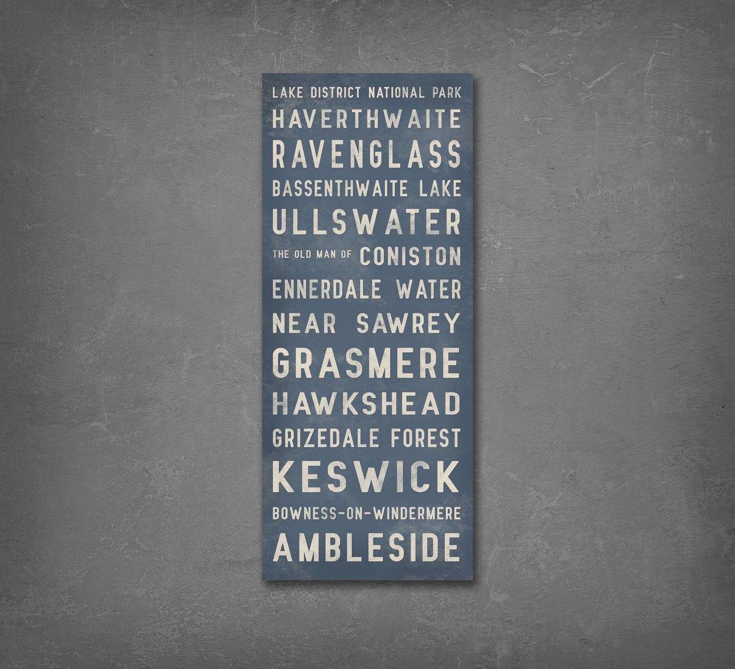 Lake District Sign - Bus Scroll Wall Canvas