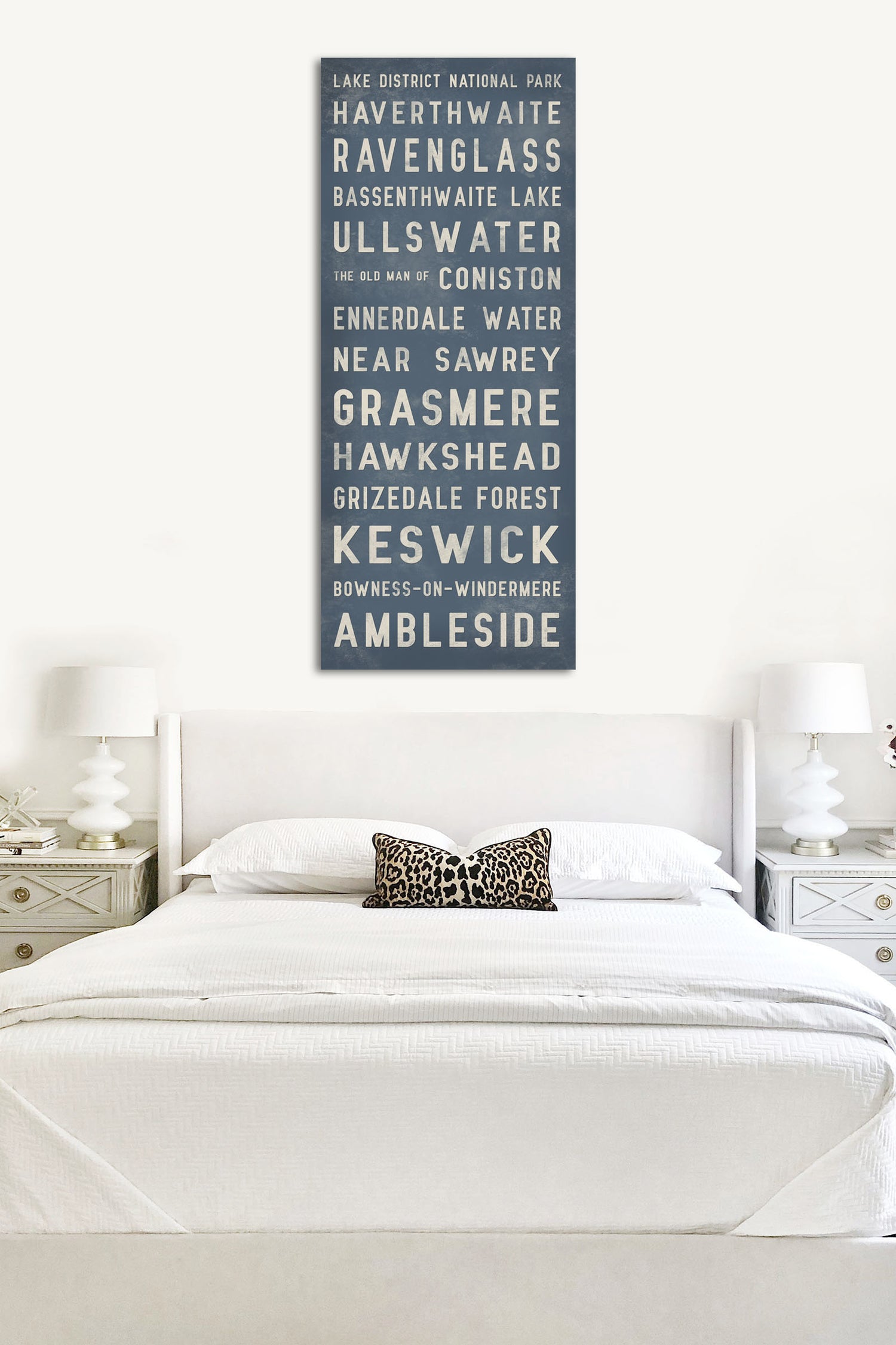 Lake District Sign - Bus Scroll Wall Canvas