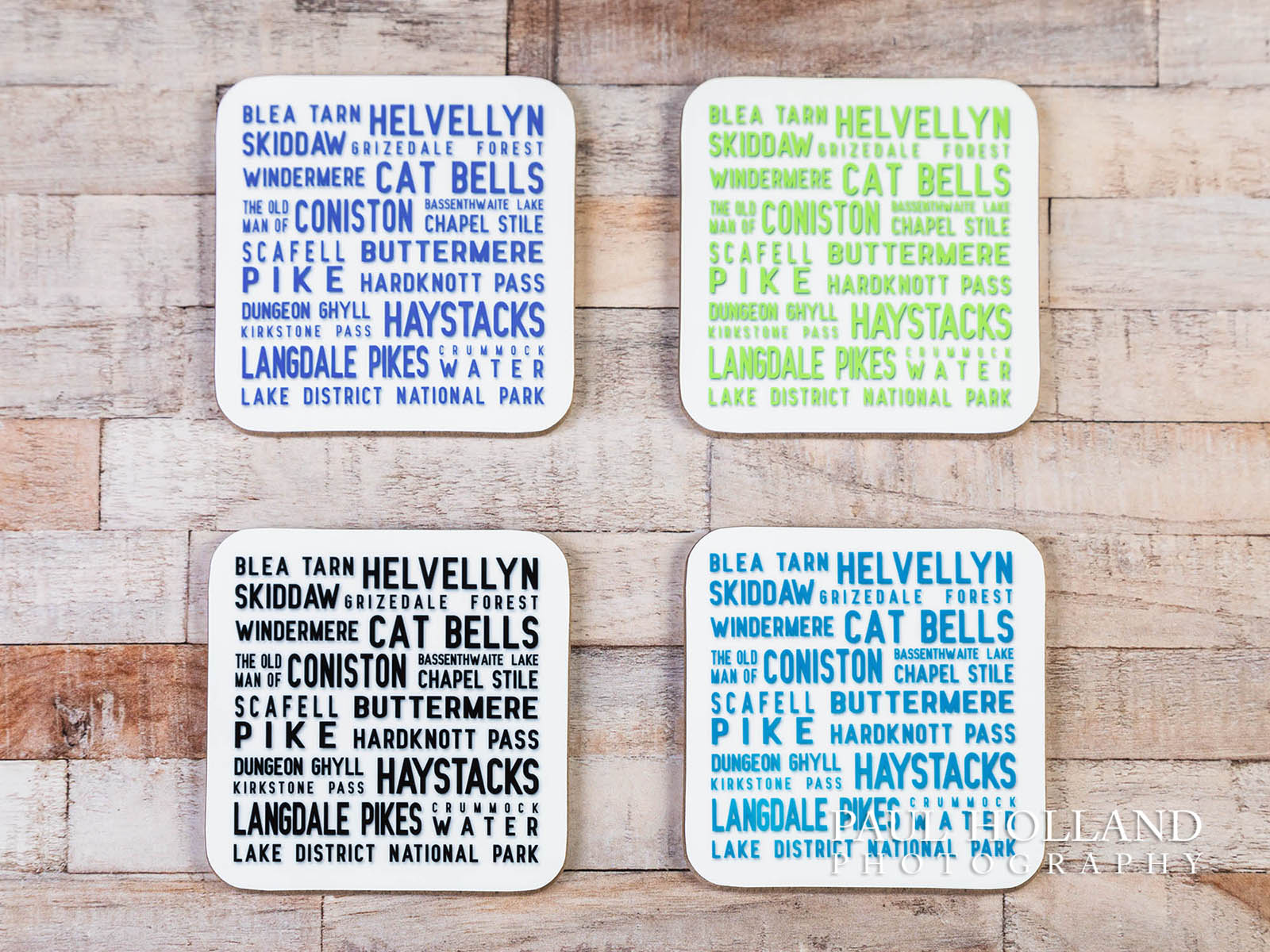 Set of 4 Lake District Drinks Coasters (white background)