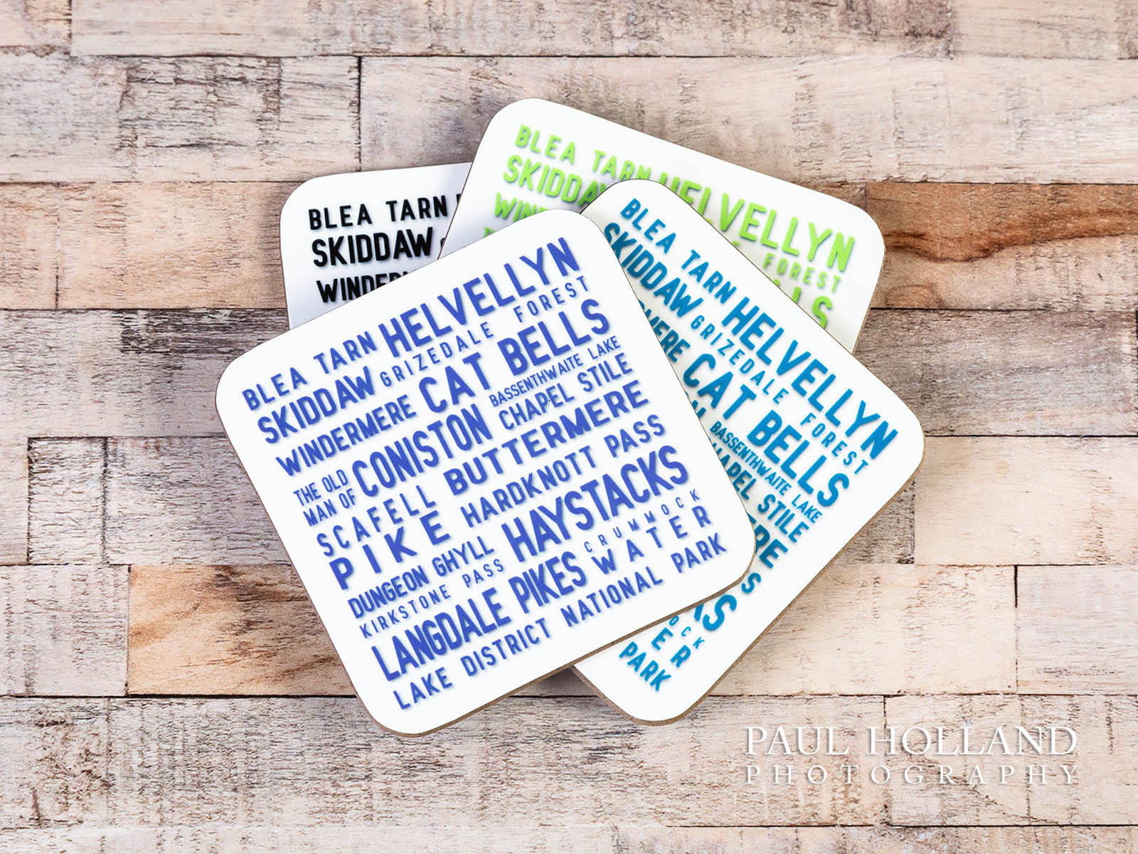 Set of 4 Lake District Drinks Coasters (white background)