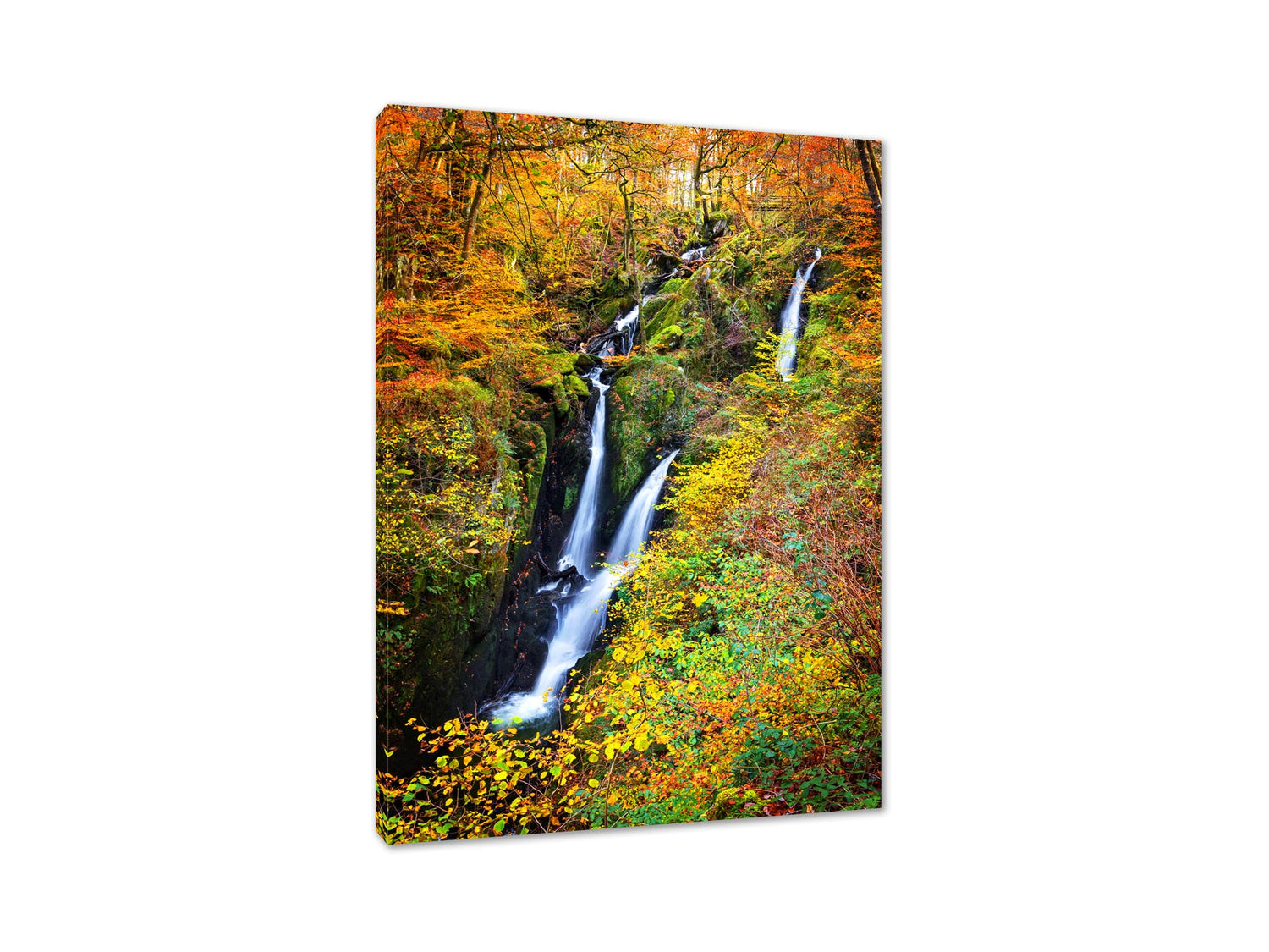 Stockghyll Force Waterfall near Ambleside, English Lake District Wall Canvas.