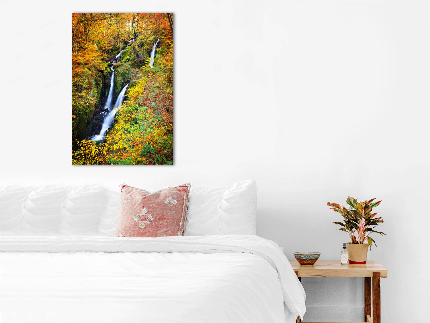 Stockghyll Force Waterfall near Ambleside, English Lake District Wall Canvas.