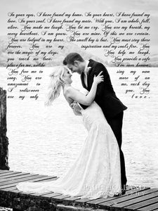 Your wedding vows or personalised words - Wall Canvas