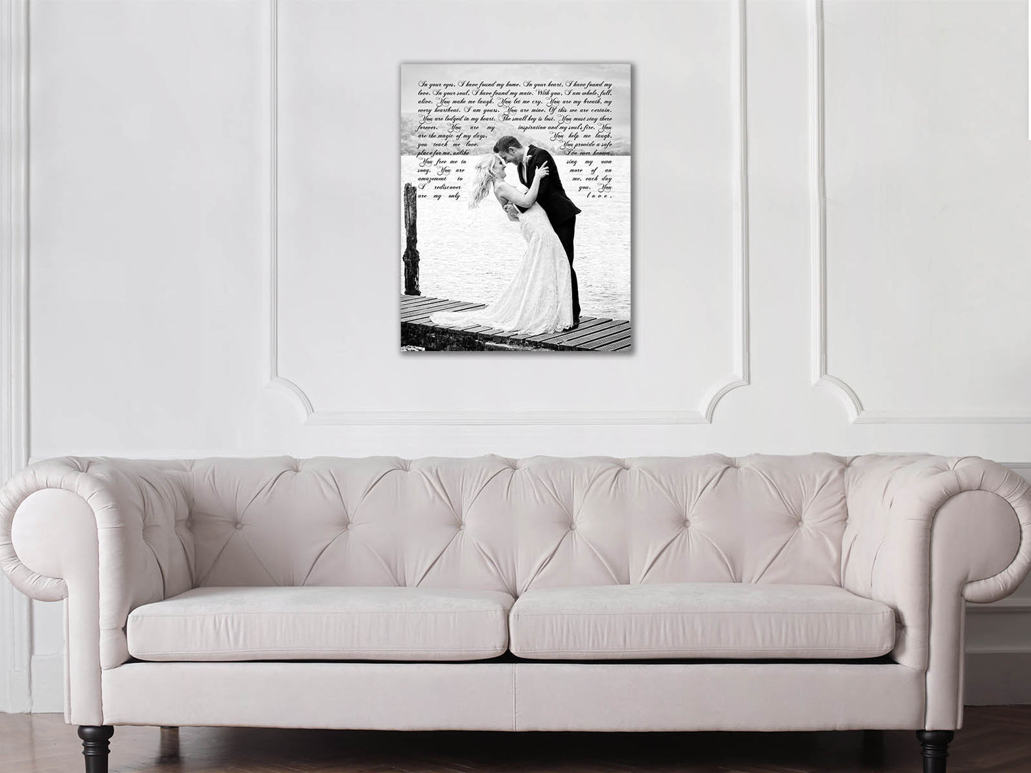 Your wedding vows or personalised words - Wall Canvas